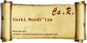 Csiki Rozália névjegykártya