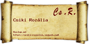 Csiki Rozália névjegykártya